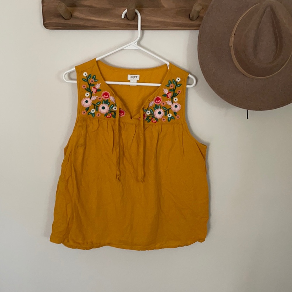 Embroidered Tank. J. Crew